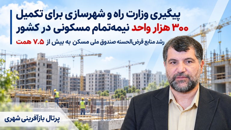 پیگیری وزارت راه و شهرسازی برای تکمیل ۳۰۰ هزار واحد نیمه‌تمام مسکونی در کشور / رشد منابع قرض‌الحسنه صندوق ملی مسکن به بیش از ۷.۵ همت